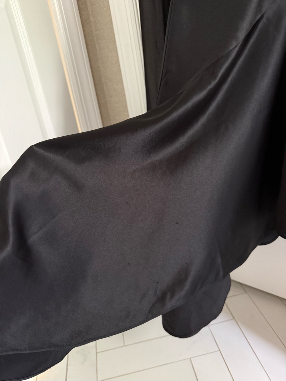 Retrofete Julia Boat Neck Open Back Cape Satin Maxi Dress Black NEW with tags - Picture 6 of 10